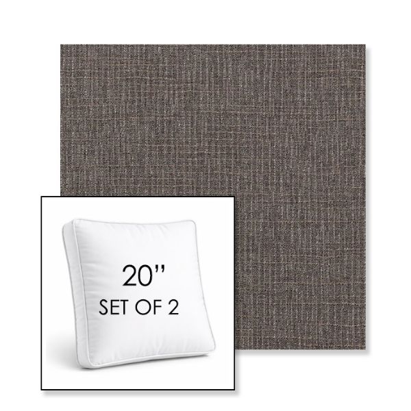 Picture of Cassava Mushroom | Set of 2 | 20" Sunbrella Boxed Square Outdoor Throw Pillows with Premium Inserts