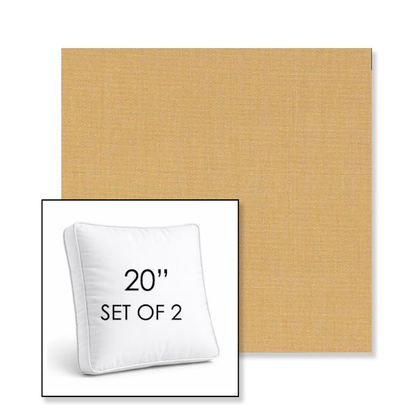 Picture of Cast Harvest | Set of 2 | 20" Sunbrella Boxed Square Outdoor Throw Pillows with Premium Inserts