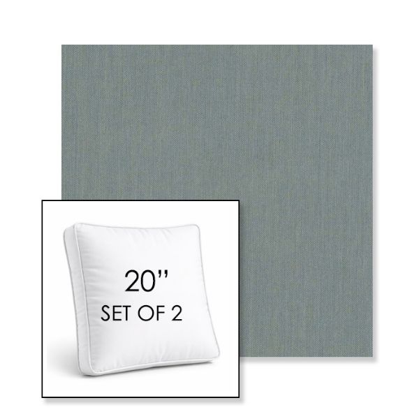 Picture of Cast Seaglass | Set of 2 | 20" Sunbrella Boxed Square Outdoor Throw Pillows with Premium Inserts