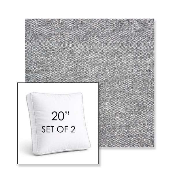 Picture of Chartres Gull | Set of 2 | 20" Sunbrella Boxed Square Outdoor Throw Pillows with Premium Inserts