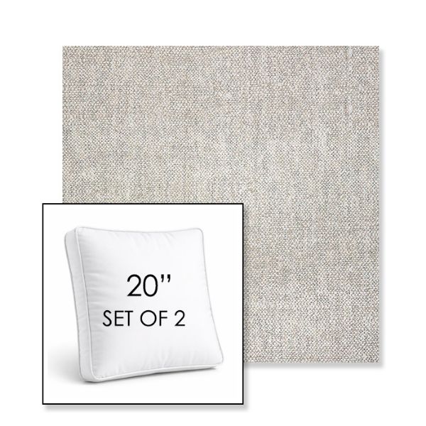 Picture of Chartres Silk | Set of 2 | 20" Sunbrella Boxed Square Outdoor Throw Pillows with Premium Inserts