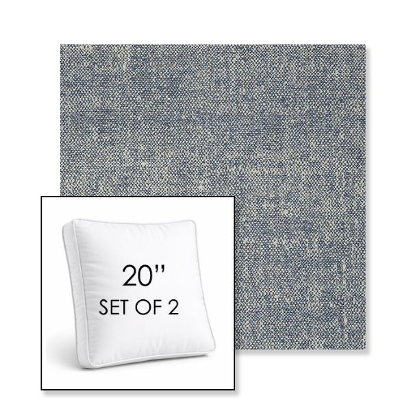 Picture of Chartres Storm | Set of 2 | 20" Sunbrella Boxed Square Outdoor Throw Pillows with Premium Inserts