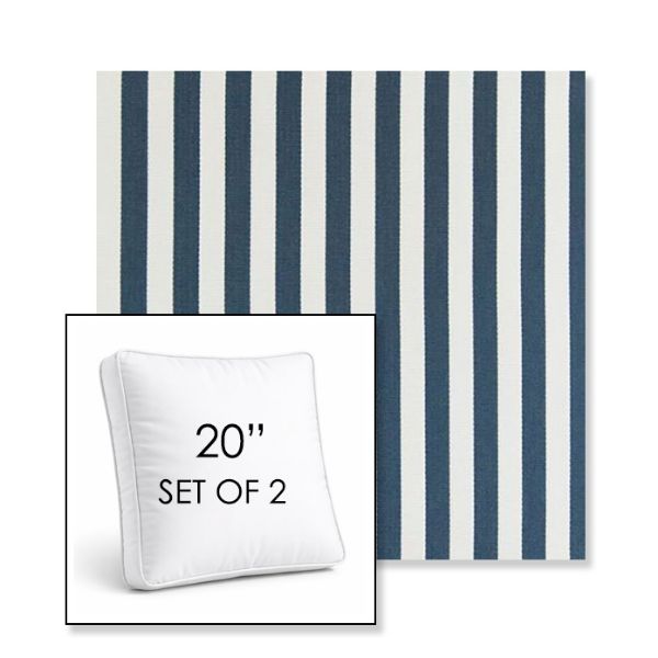 Picture of Costa Capris | Set of 2 | 20" Sunbrella Boxed Square Outdoor Throw Pillows with Premium Inserts