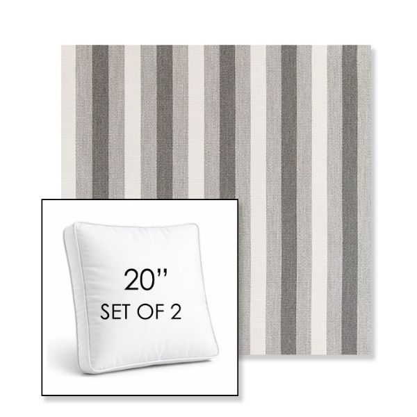 Picture of Costa Jetty | Set of 2 | 20" Sunbrella Boxed Square Outdoor Throw Pillows with Premium Inserts