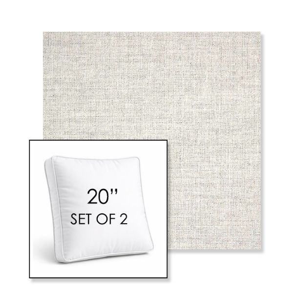 Picture of Crush Cloud | Set of 2 | 20" Sunbrella Boxed Square Outdoor Throw Pillows with Premium Inserts