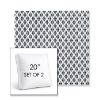 Picture of Detail Navy | Set of 2 | 20" Sunbrella Boxed Square Outdoor Throw Pillows with Premium Inserts