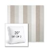 Picture of Direction Linen | Set of 2 | 20" Sunbrella Boxed Square Outdoor Throw Pillows with Premium Inserts