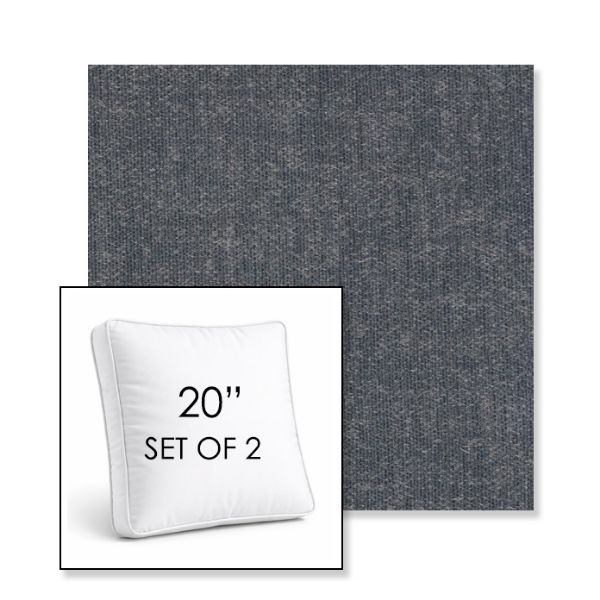 Picture of Dither Slate | Set of 2 | 20" Sunbrella Boxed Square Outdoor Throw Pillows with Premium Inserts