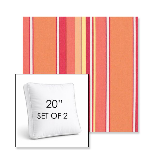 Picture of Dolce Mango | Set of 2 | 20" Sunbrella Boxed Square Outdoor Throw Pillows with Premium Inserts