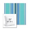 Picture of Dolce Oasis | Set of 2 | 20" Sunbrella Boxed Square Outdoor Throw Pillows with Premium Inserts