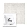 Picture of Dumont Snow | Set of 2 | 20" Sunbrella Boxed Square Outdoor Throw Pillows with Premium Inserts
