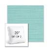 Picture of Dupione Celeste | Set of 2 | 20" Sunbrella Boxed Square Outdoor Throw Pillows with Premium Inserts