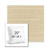 Picture of Dupione Sand | Set of 2 | 20" Sunbrella Boxed Square Outdoor Throw Pillows with Premium Inserts