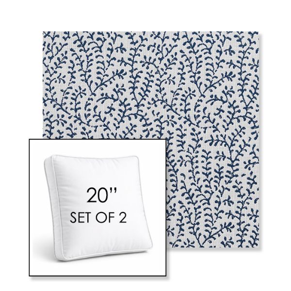Picture of Eberly Peacock | Set of 2 | 20" Sunbrella Boxed Square Outdoor Throw Pillows with Premium Inserts