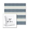 Picture of Excel Denim | Set of 2 | 20" Sunbrella Boxed Square Outdoor Throw Pillows with Premium Inserts