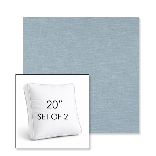 Picture of Exhale Dewdrop | Set of 2 | 20" Sunbrella Boxed Square Outdoor Throw Pillows with Premium Inserts