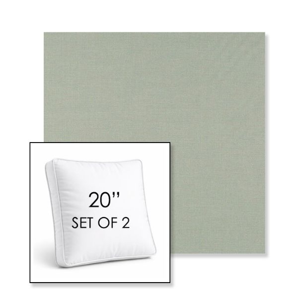 Picture of Exhale Rainwashed | Set of 2 | 20" Sunbrella Boxed Square Outdoor Throw Pillows with Premium Inserts