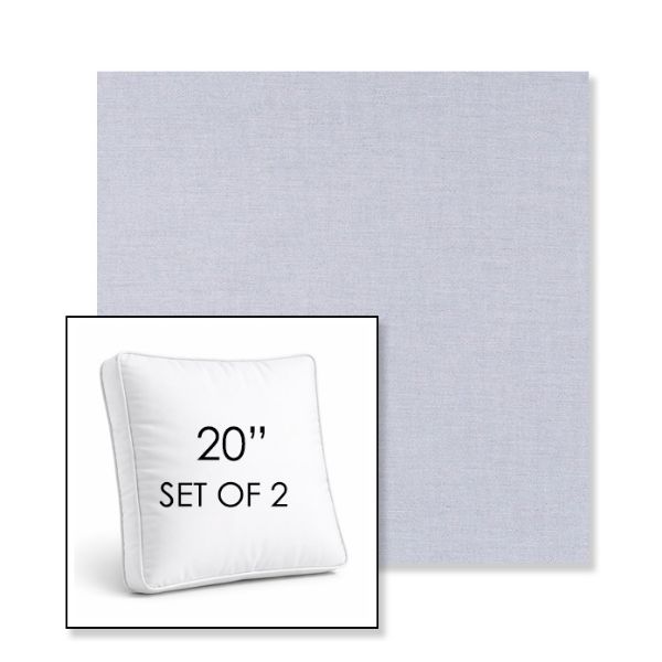 Picture of Exhale Sky | Set of 2 | 20" Sunbrella Boxed Square Outdoor Throw Pillows with Premium Inserts