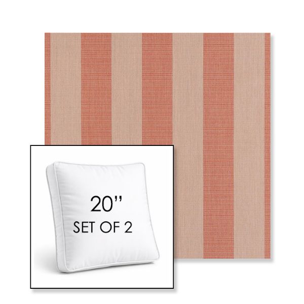 Picture of Expressive Blush | Set of 2 | 20" Sunbrella Boxed Square Outdoor Throw Pillows with Premium Inserts