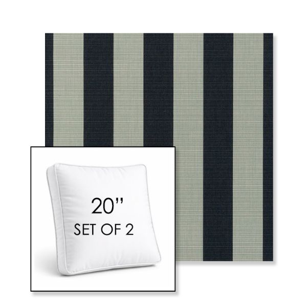 Picture of Expressive Mist | Set of 2 | 20" Sunbrella Boxed Square Outdoor Throw Pillows with Premium Inserts