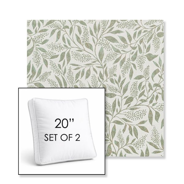 Picture of Exquisite Aloe | Set of 2 | 20" Sunbrella Boxed Square Outdoor Throw Pillows with Premium Inserts