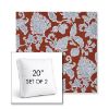 Picture of Floral Song Cinnabar | Set of 2 | 20" Sunbrella Boxed Square Outdoor Throw Pillows with Premium Inserts