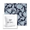 Picture of Floral Song Navy | Set of 2 | 20" Sunbrella Boxed Square Outdoor Throw Pillows with Premium Inserts