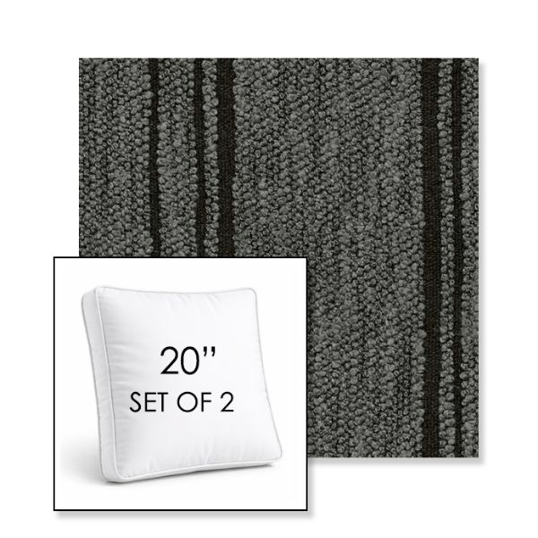 Picture of Harvest Basalt | Set of 2 | 20" Sunbrella Boxed Square Outdoor Throw Pillows with Premium Inserts