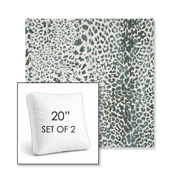 Picture of Instinct Willow | Set of 2 | 20" Sunbrella Boxed Square Outdoor Throw Pillows with Premium Inserts