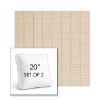 Picture of Kaia Wheat | Set of 2 | 20" Sunbrella Boxed Square Outdoor Throw Pillows with Premium Inserts