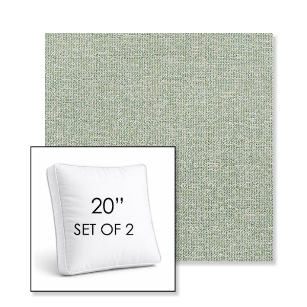 Picture of Kismet Moss | Set of 2 | 20" Sunbrella Boxed Square Outdoor Throw Pillows with Premium Inserts