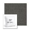 Picture of Kudos Carbon | Set of 2 | 20" Sunbrella Boxed Square Outdoor Throw Pillows with Premium Inserts