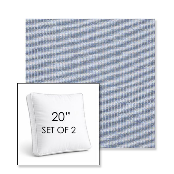 Picture of Kudos Cloud | Set of 2 | 20" Sunbrella Boxed Square Outdoor Throw Pillows with Premium Inserts