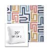 Picture of Labyrinth Fiesta | Set of 2 | 20" Sunbrella Boxed Square Outdoor Throw Pillows with Premium Inserts