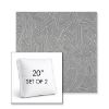 Picture of Leaf Structure Slate | Set of 2 | 20" Sunbrella Boxed Square Outdoor Throw Pillows with Premium Inserts