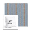 Picture of Linger Slate | Set of 2 | 20" Sunbrella Boxed Square Outdoor Throw Pillows with Premium Inserts