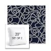 Picture of Maritime Nautical | Set of 2 | 20" Sunbrella Boxed Square Outdoor Throw Pillows with Premium Inserts