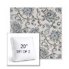 Picture of Martha Floral Periwinkle | Set of 2 | 20" Sunbrella Boxed Square Outdoor Throw Pillows with Premium Inserts