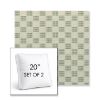 Picture of Mend Juniper | Set of 2 | 20" Sunbrella Boxed Square Outdoor Throw Pillows with Premium Inserts