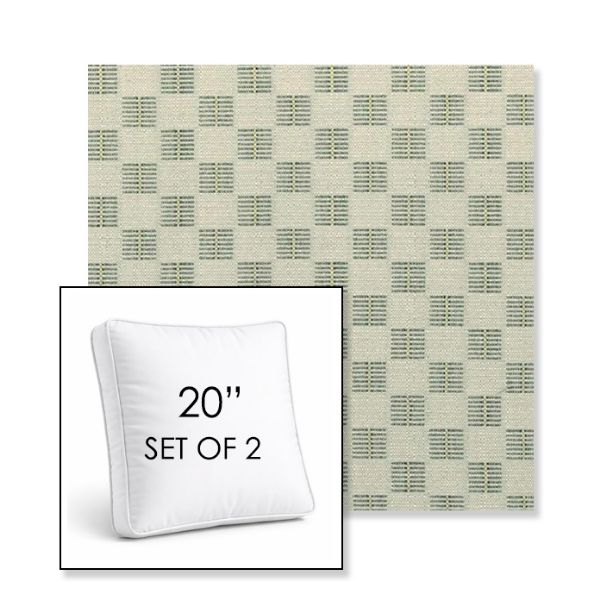 Picture of Mend Juniper | Set of 2 | 20" Sunbrella Boxed Square Outdoor Throw Pillows with Premium Inserts