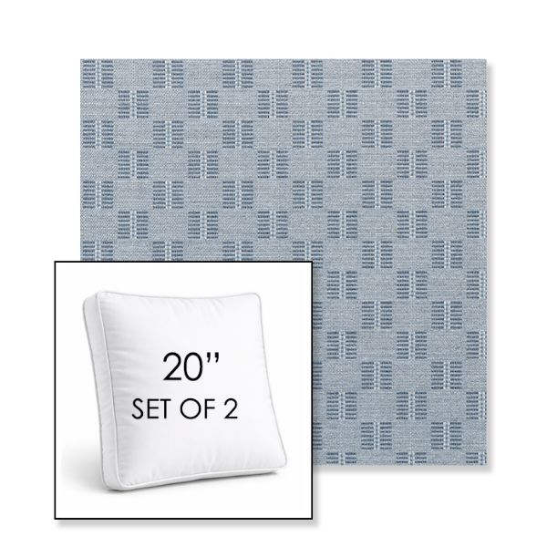 Picture of Mend Slate | Set of 2 | 20" Sunbrella Boxed Square Outdoor Throw Pillows with Premium Inserts