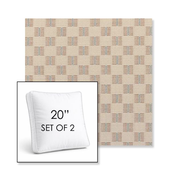 Picture of Mend Terracotta | Set of 2 | 20" Sunbrella Boxed Square Outdoor Throw Pillows with Premium Inserts