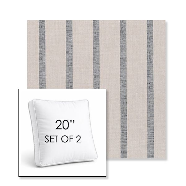 Picture of Mixi Sky | Set of 2 | 20" Sunbrella Boxed Square Outdoor Throw Pillows with Premium Inserts