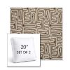 Picture of Nema Pampas | Set of 2 | 20" Sunbrella Boxed Square Outdoor Throw Pillows with Premium Inserts