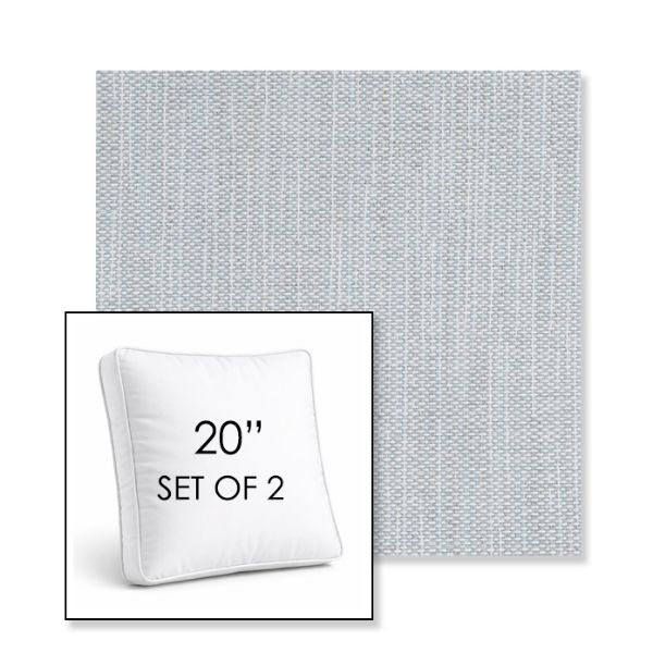 Picture of Nova Chambray | Set of 2 | 20" Sunbrella Boxed Square Outdoor Throw Pillows with Premium Inserts