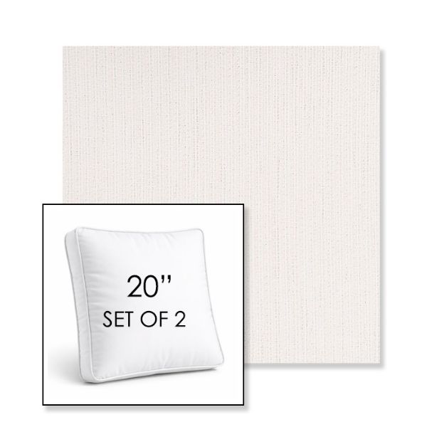 Picture of Nova Parchment | Set of 2 | 20" Sunbrella Boxed Square Outdoor Throw Pillows with Premium Inserts