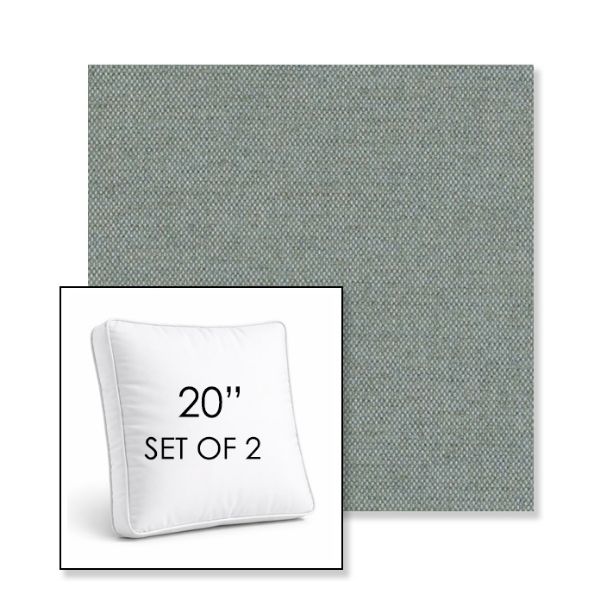 Picture of Nuance Spa | Set of 2 | 20" Sunbrella Boxed Square Outdoor Throw Pillows with Premium Inserts