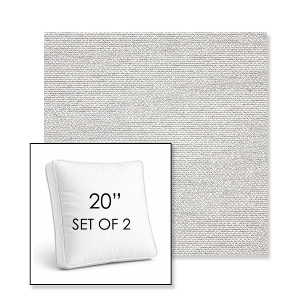 Picture of Nurture Pebble | Set of 2 | 20" Sunbrella Boxed Square Outdoor Throw Pillows with Premium Inserts