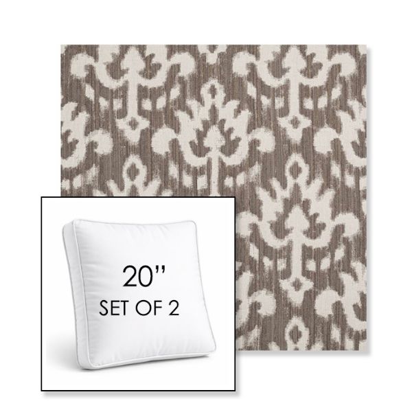 Picture of Patra Mushroom | Set of 2 | 20" Sunbrella Boxed Square Outdoor Throw Pillows with Premium Inserts