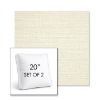 Picture of Piazza Parchment | Set of 2 | 20" Sunbrella Boxed Square Outdoor Throw Pillows with Premium Inserts